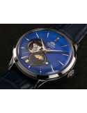 Zegarek klasyczny, elegancki męski Orient Sun & Moon Automatic RA-AS0103A10B Open Heart - Zegarki ORIENT