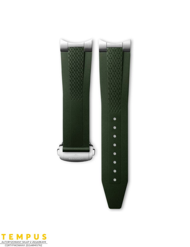 Pasek Longines zielony gumowy L682170861 - LONGINES - paski do zegarków