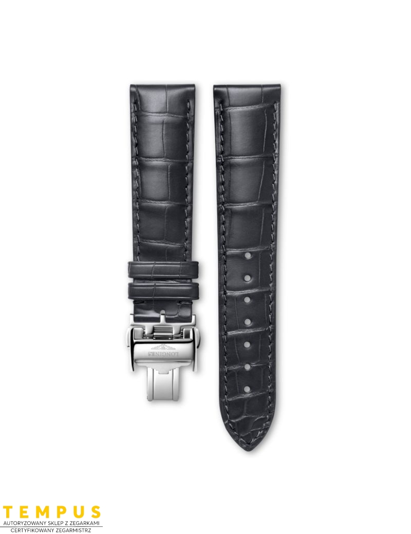 Pasek Longines szary z aligatora w macie L682169644 - LONGINES - paski do zegarków Pasek Longines szary z aligatora w macie L682169644 - LONGINES - paski do zegarków