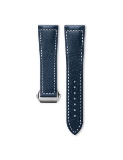 Pasek Longines matowy z barwionej na niebiesko skóry cielęcej L682169354 - LONGINES - paski do zegarków