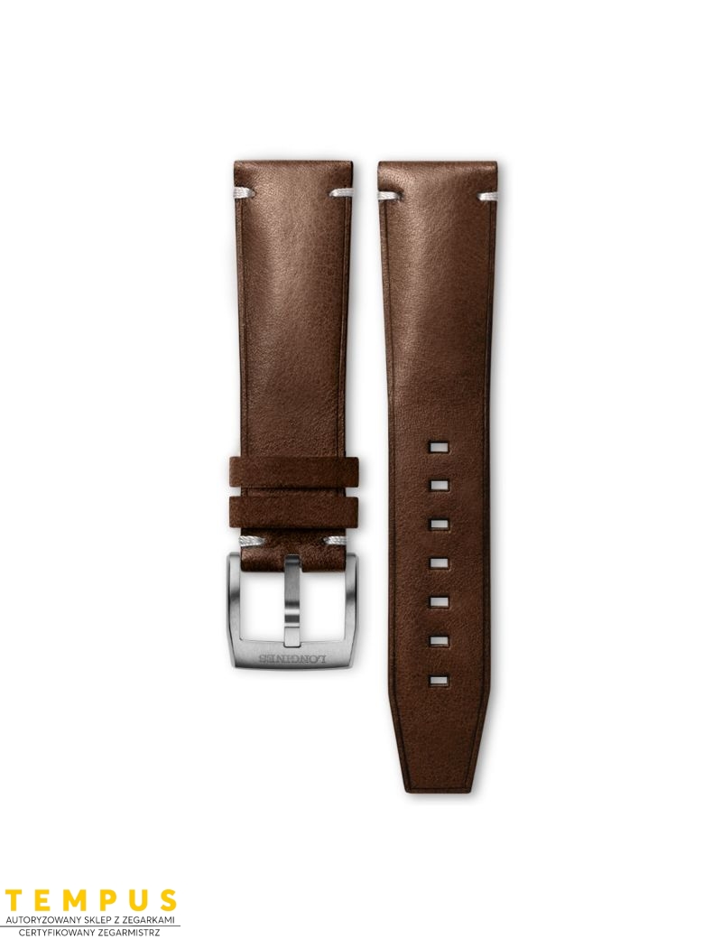 Pasek Longines brązowy ze skóry cielęcej w półmacie L682167845 - LONGINES - paski do zegarków Pasek Longines brązowy ze skóry cielęcej w półmacie L682167845 - LONGINES - paski do zegarków