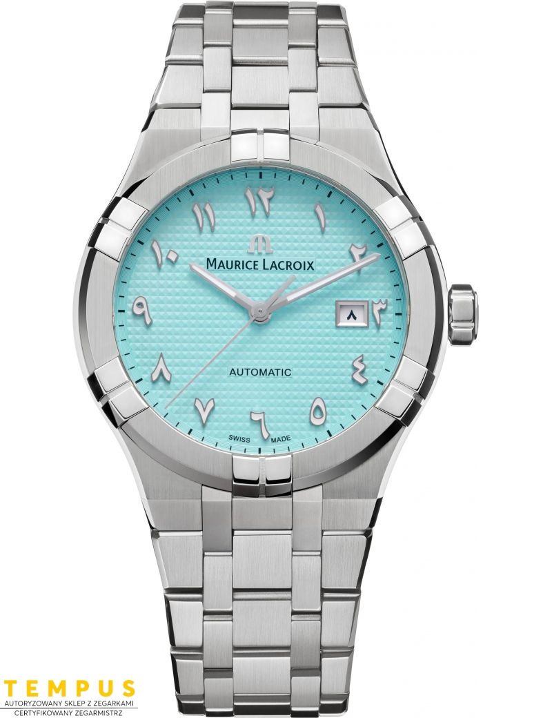 Zegarek casual męski Maurice Lacroix Aikon Gent Date 42mm Automatic Steel Middle East AI6008-SS002-490-1 Special Edition - Zegarki MAURICE LACROIX