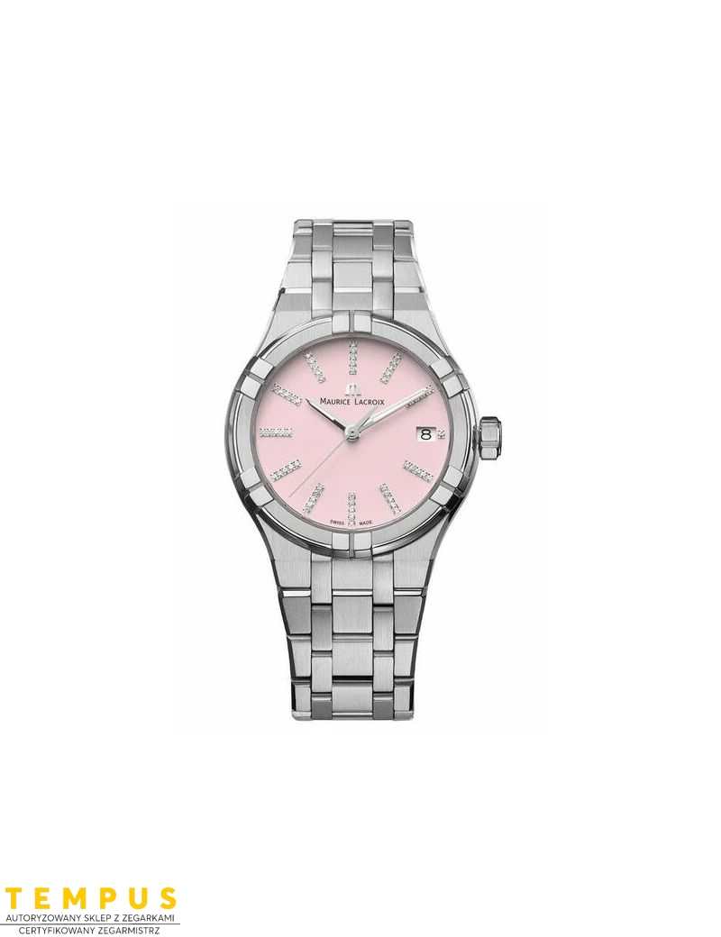 Zegarek casual damski Maurice Lacroix Aikon Quartz Colours Edition AI1106-SS002-550-1 Pink - Zegarki MAURICE LACROIX Zegarek casual damski Maurice Lacroix Aikon Quartz Colours Edition AI1106-SS002-550-1 Pink - Zegarki MAURICE LACROIX