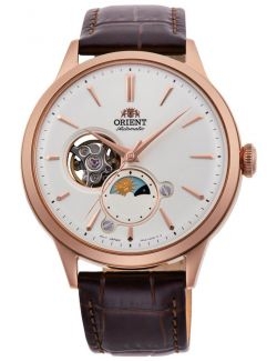 Zegarek klasyczny, elegancki męski Orient Sun & Moon Automatic RA-AS0102S30B Open Heart - Zegarki ORIENT