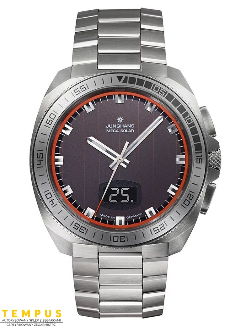 Zegarek sportowy męski Junghans 1972 Mega Solar 56/4211.44 - Zegarki JUNGHANS Zegarek sportowy męski Junghans 1972 Mega Solar 56/4211.44 - Zegarki JUNGHANS