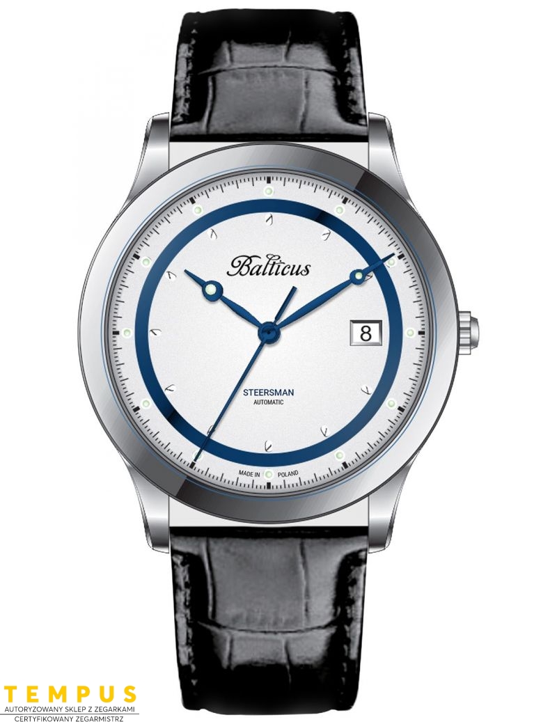 Balticus Steersman Sternik Srebrny Niebieski BLT-BALSTSWBLU - Zegarki BALTICUS Balticus Steersman Sternik Srebrny Niebieski BLT-BALSTSWBLU - Zegarki BALTICUS