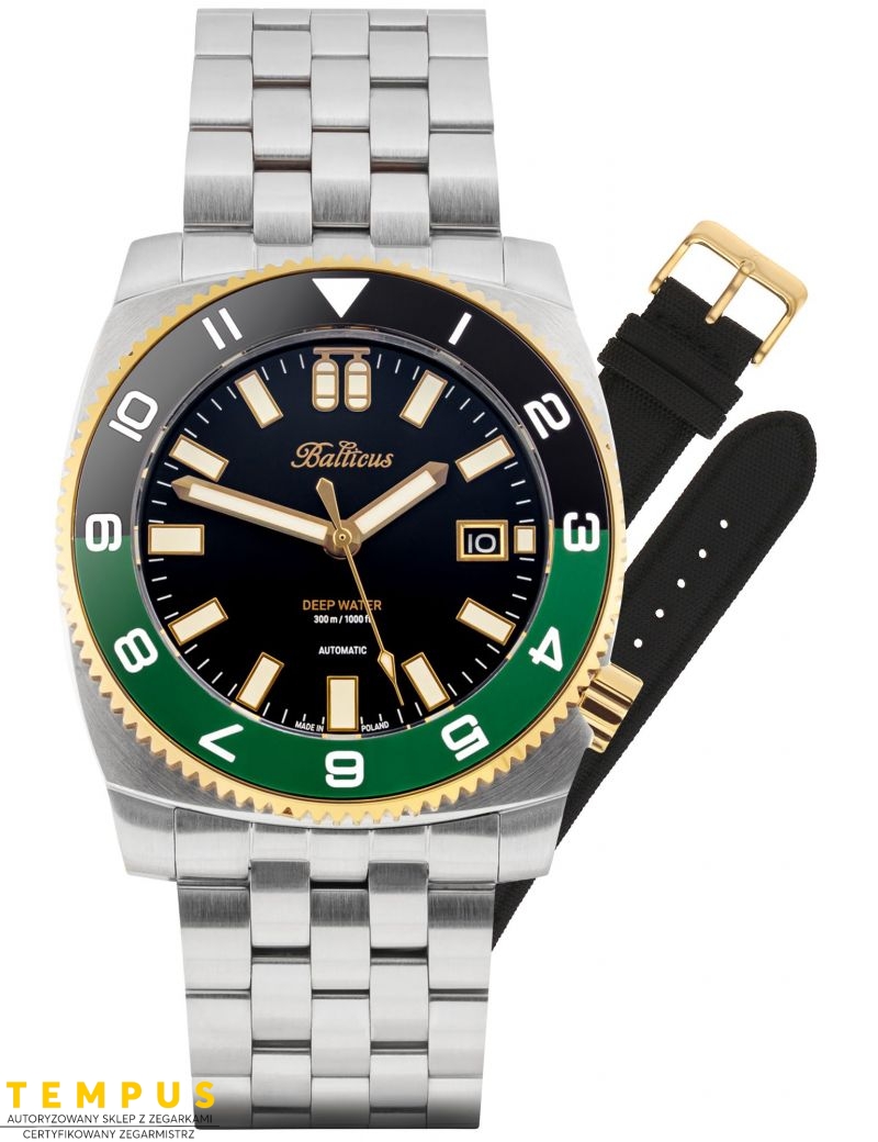 Balticus Deep Water czarno-zielony Limitowany 50szt BAL-DWRCBG - Zegarki BALTICUS