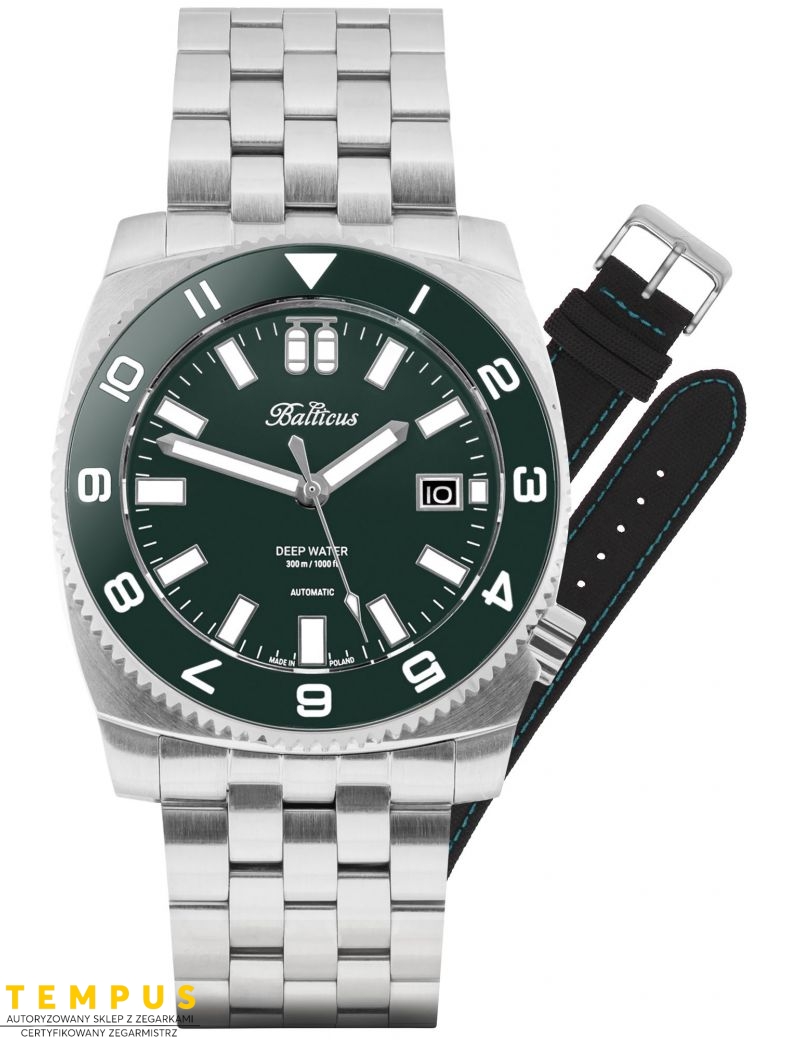 Balticus Deep Water zielony Limitowany 100szt BAL-DWRG - Zegarki BALTICUS Balticus Deep Water zielony Limitowany 100szt BAL-DWRG - Zegarki BALTICUS