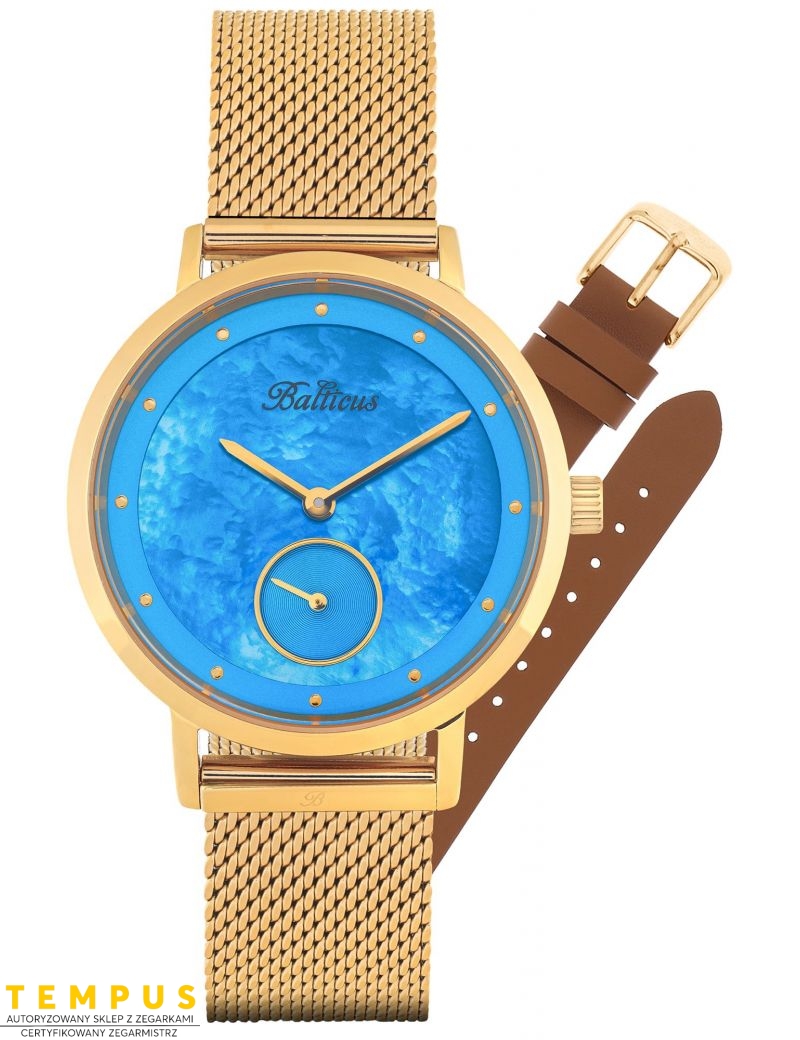 Balticus New Sky Gold Blue Pearl dodatkowy pasek BLT-BALNSGBL - Zegarki BALTICUS