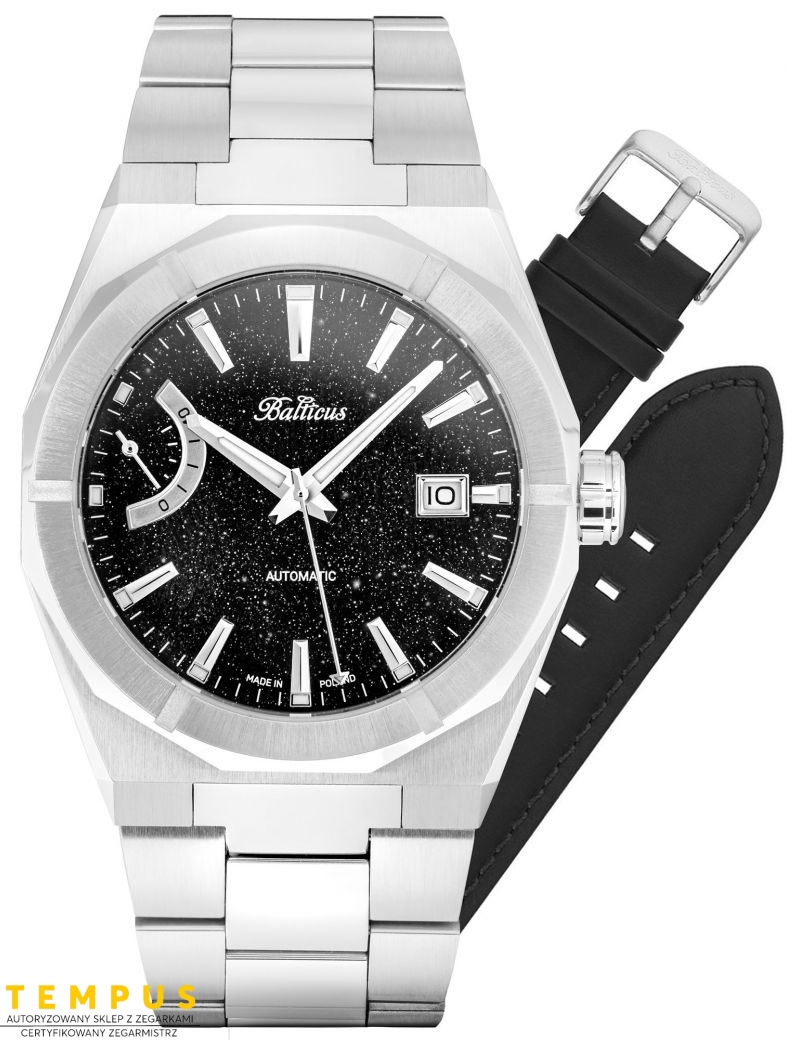Balticus Gwiezdny Pył 40mm Czarny Power Reserve Automatic BALSDSPRBA - Zegarki BALTICUS Balticus Gwiezdny Pył 40mm Czarny Power Reserve Automatic BALSDSPRBA - Zegarki BALTICUS