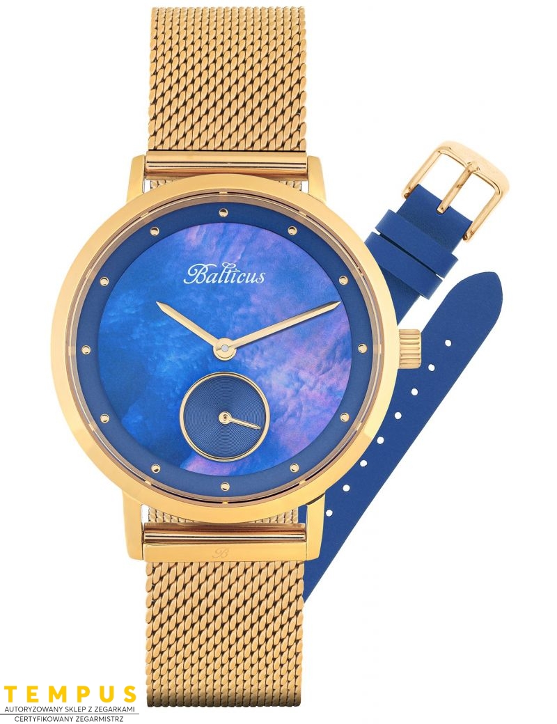 Balticus New Sky Gold Dark Blue Pearl dodatkowy pasek BLT-BALNSGNBL - Zegarki BALTICUS Balticus New Sky Gold Dark Blue Pearl dodatkowy pasek BLT-BALNSGNBL - Zegarki BALTICUS
