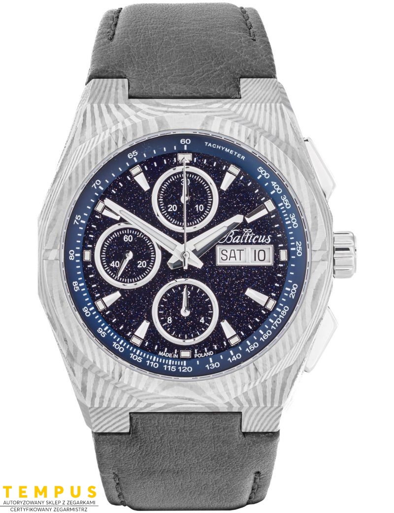 Balticus Gwiezdny Pył DAMAST CHRONO 7750 42mm Awenturyn Niebieski BLT-BALSDDCHABA - Zegarki BALTICUS Balticus Gwiezdny Pył DAMAST CHRONO 7750 42mm Awenturyn Niebieski BLT-BALSDDCHABA - Zegarki BALTICUS