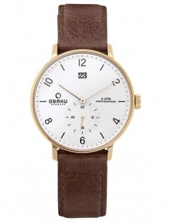 Zegarek klasyczny męski Obaku Denmark V190GDGWRN - Zegarki OBAKU