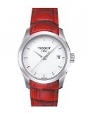 COUTURIER/LR/Q/STEEL/LEA.RED/WHITE DIAL - Zegarki TISSOT