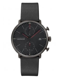 Junghans Max Bill Chronoscope Bauhaus Black 27/4409.02 - Zegarki JUNGHANS