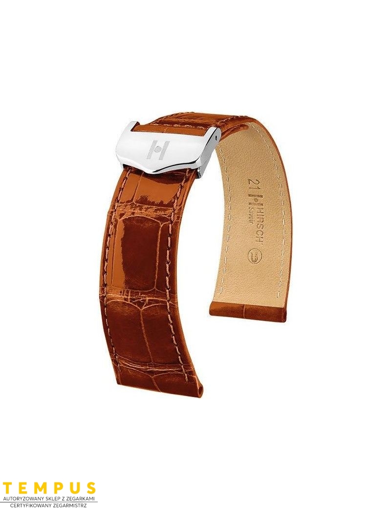 Pasek HIRSCH Savoir 07307470-2-2118 ze skóry krokodyla 21 mm - HIRSCH - paski do zegarków