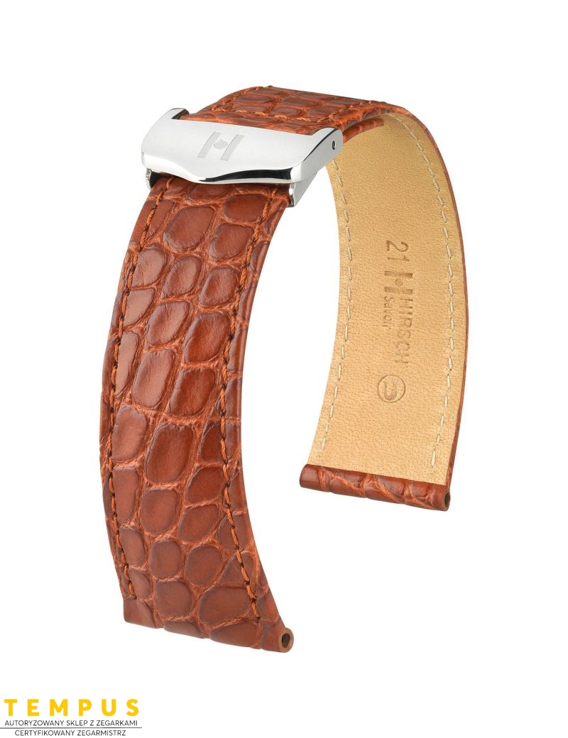 Pasek HIRSCH Savoir 07370479-2-1412 ze skóry krokodyla 14 mm - HIRSCH - paski do zegarków Pasek HIRSCH Savoir 07370479-2-1412 ze skóry krokodyla 14 mm - HIRSCH - paski do zegarków