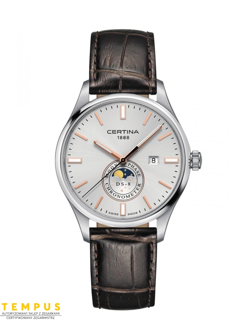 Certina DS-8 MOON PHASE C033.457.16.031.00 - Zegarki CERTINA Certina DS-8 MOON PHASE C033.457.16.031.00 - Zegarki CERTINA