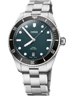 Oris Divers Date Petrol Blue 39mm 01 733 7795 4055-SET