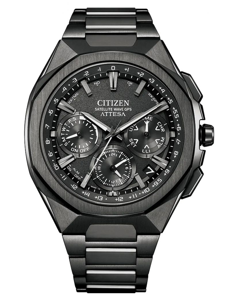 Tytanowy zegarek męski na bransolecie Citizen Attesa Spaceship CC4105-69E Satellite Wave GPS Tytanowy zegarek męski na bransolecie Citizen Attesa Spaceship CC4105-69E Satellite Wave GPS