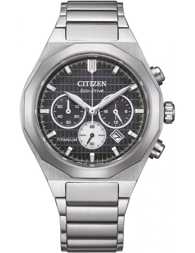 Tytanowy zegarek męski na bransolecie Citizen Super Titanium Zenshin Senkei CA4690-51E