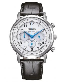 Casualowy zegarek męski na skórzanym pasku Citizen Classic Chrono CA4630-02A