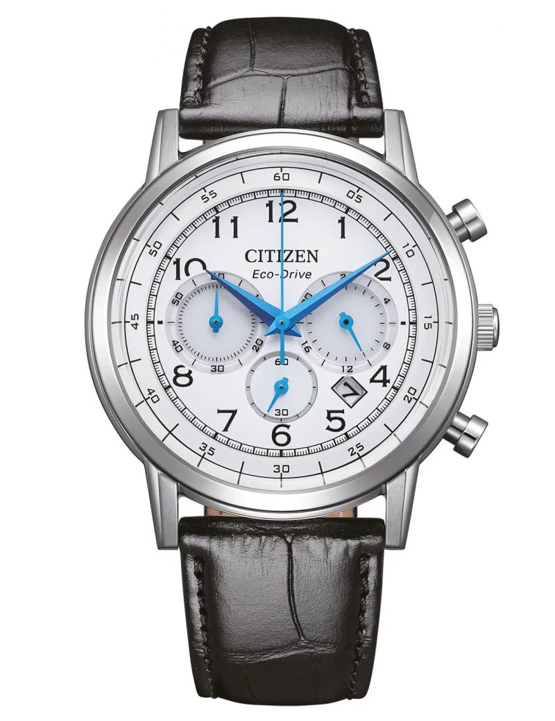 Casualowy zegarek męski na skórzanym pasku Citizen Classic Chrono CA4630-02A
