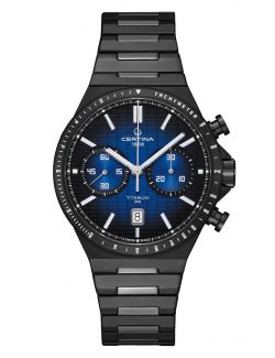 Czarny zegarek męski na bransolecie Certina DS-7 Chrono Automatic 
