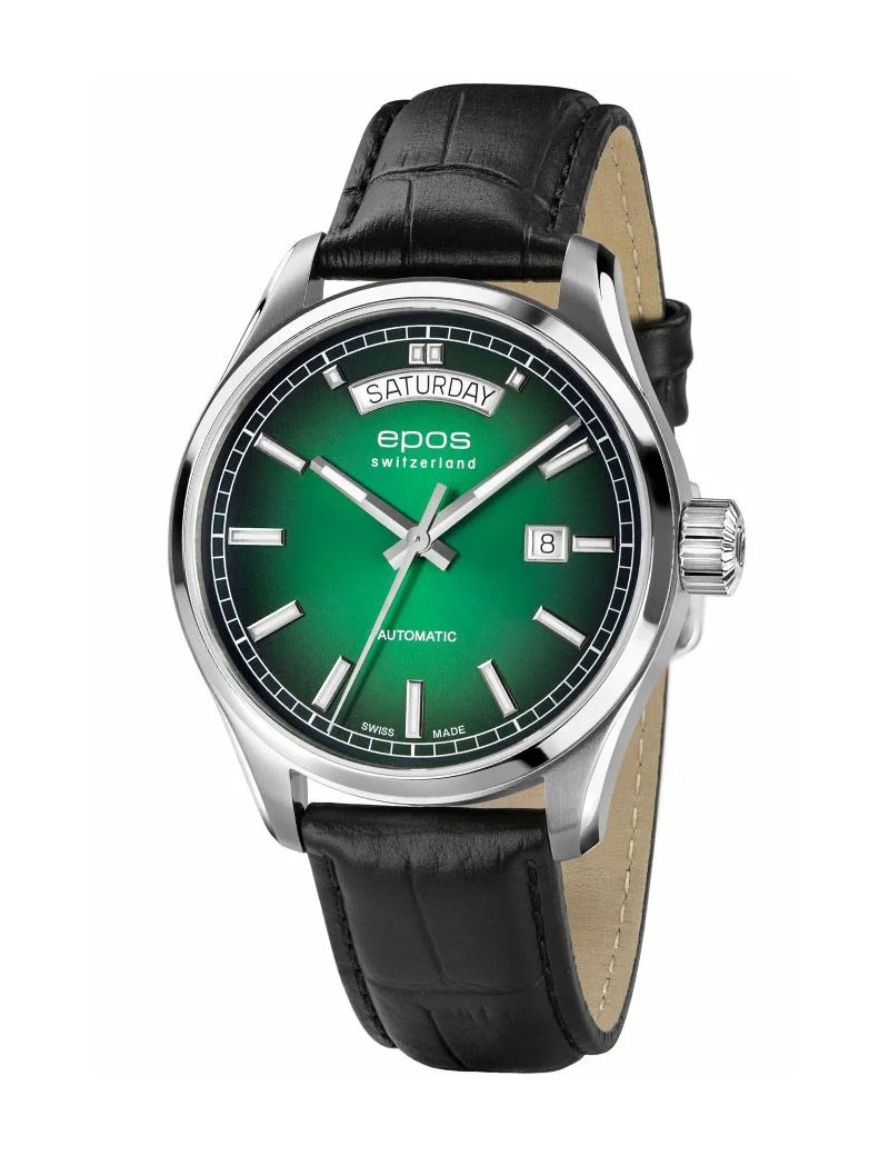 Szwajcarski zegarek męski Epos Passion 3501.142.20.93.25 Day Date z szafirowym szkłem Szwajcarski zegarek męski Epos Passion 3501.142.20.93.25 Day Date z szafirowym szkłem