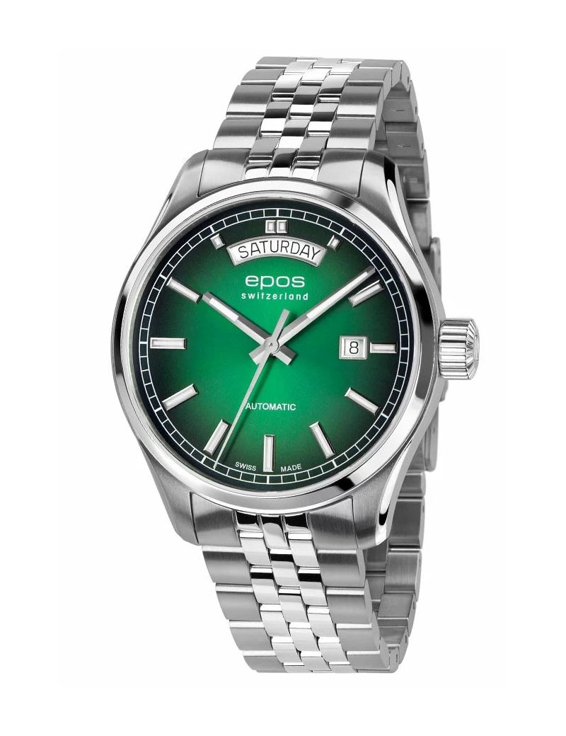 Szwajcarski zegarek męski Epos Passion 3501.142.20.93.30 Day Date z szafirowym szkłem Szwajcarski zegarek męski Epos Passion 3501.142.20.93.30 Day Date z szafirowym szkłem