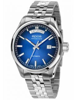 Szwajcarski zegarek męski Epos Passion 3501.142.20.96.30 Day Date z szafirowym szkłem