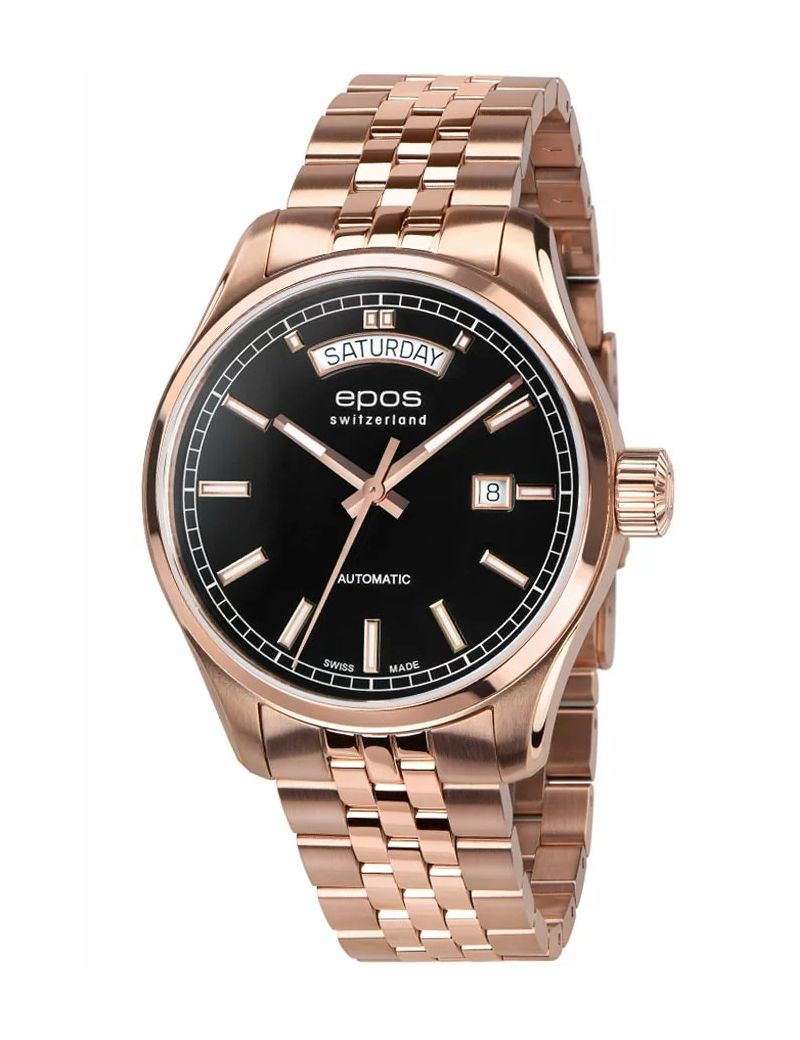 Szwajcarski zegarek męski Epos Passion 3501.142.24.95.34 Day Date z szafirowym szkłem Szwajcarski zegarek męski Epos Passion 3501.142.24.95.34 Day Date z szafirowym szkłem