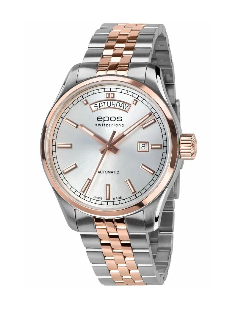 Szwajcarski zegarek męski Epos Passion 3501.142.34.98.44 Day Date z szafirowym szkłem Szwajcarski zegarek męski Epos Passion 3501.142.34.98.44 Day Date z szafirowym szkłem