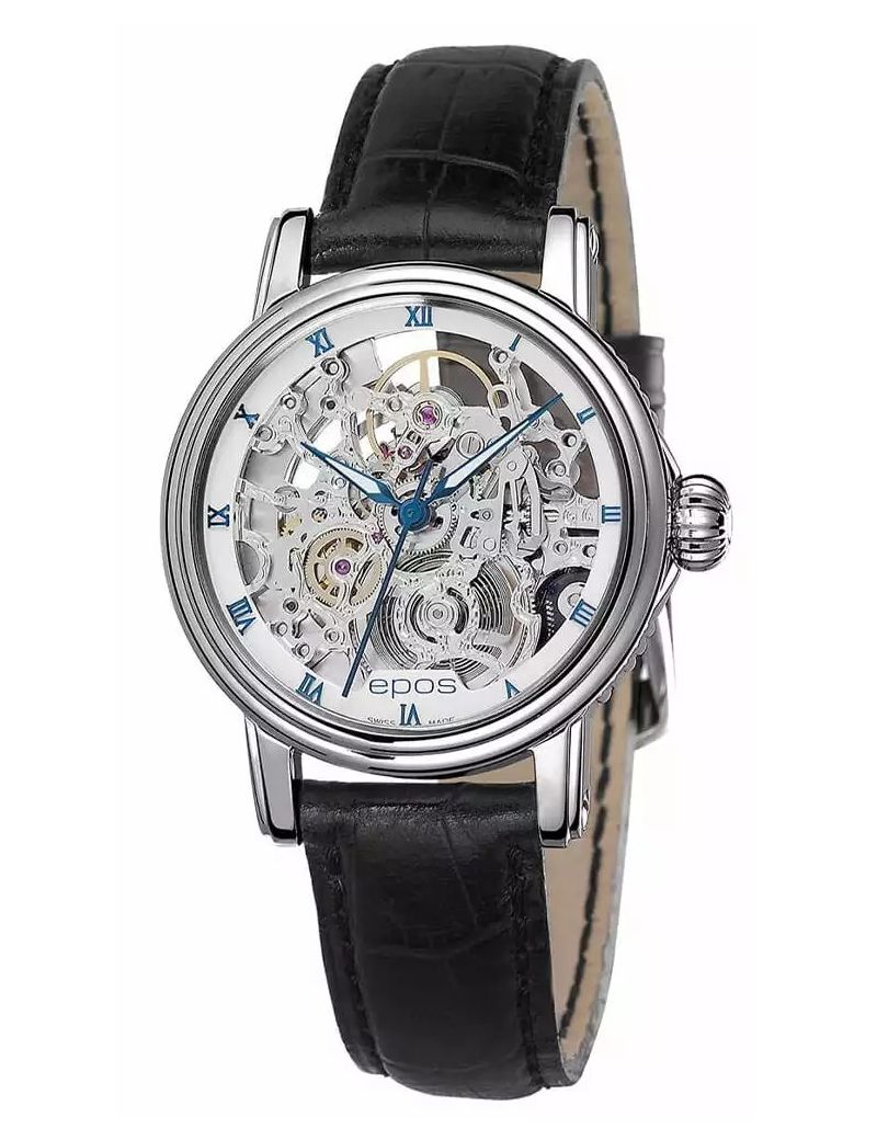Elegancki zegarek damski Epos Ladies 4390.155.20.20.15 Skeleton z szafirowym szkłem Swiss Made Elegancki zegarek damski Epos Ladies 4390.155.20.20.15 Skeleton z szafirowym szkłem Swiss Made