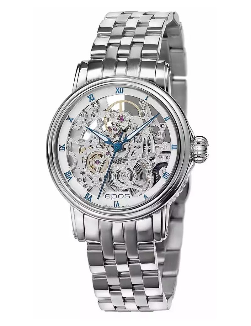 Elegancki zegarek damski Epos Ladies 4390.155.20.20.30 Skeleton z szafirowym szkłem Swiss Made Elegancki zegarek damski Epos Ladies 4390.155.20.20.30 Skeleton z szafirowym szkłem Swiss Made