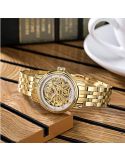 Elegancki zegarek damski Epos Ladies 4390.156.22.20.32 Skeleton z szafirowym szkłem Swiss Made