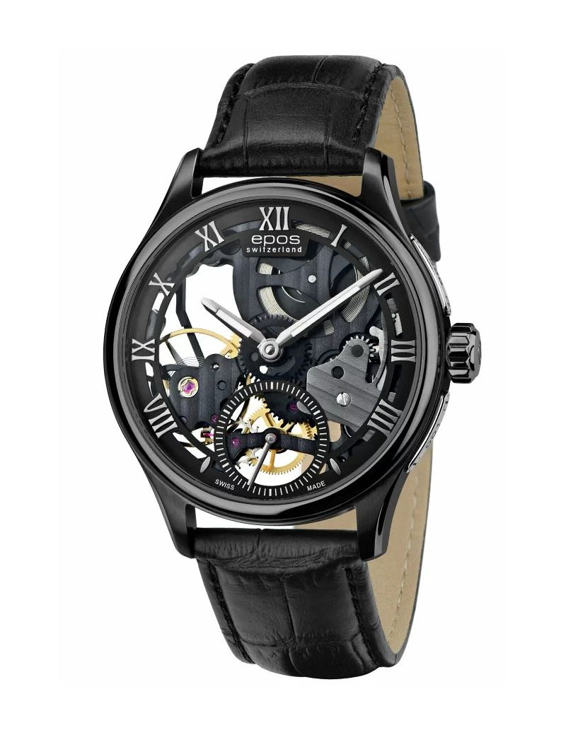 Szwajcarski zegarek męski Epos Originale 3500.169.25.25.25 Skeleton z szafirowym szkłem Szwajcarski zegarek męski Epos Originale 3500.169.25.25.25 Skeleton z szafirowym szkłem