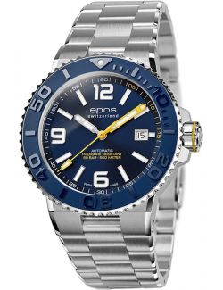 Profesjonalny zegarek męski do nurkowania 500m Epos Sportive 3441.131.96.56.30 Diver Swiss Made