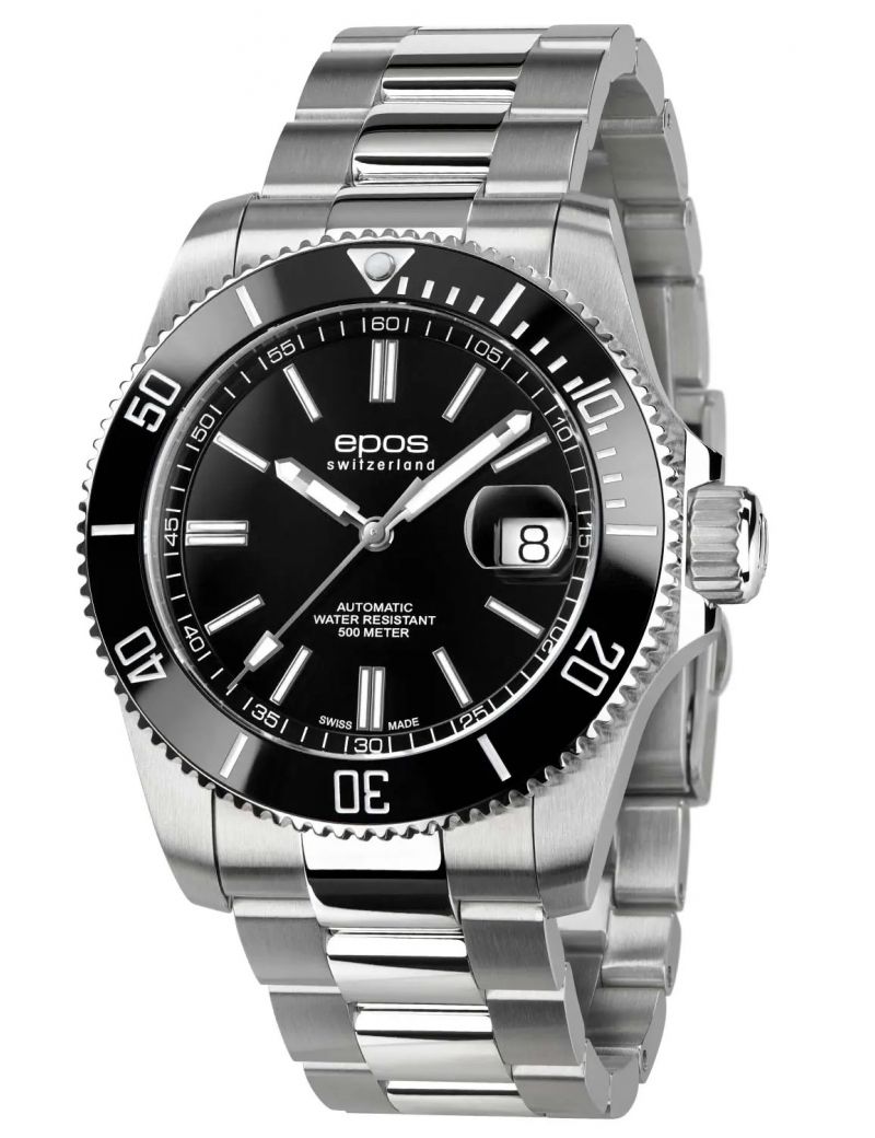 Profesjonalny zegarek męski do nurkowania 500m Epos Sportive 3504.131.20.15.30 Diver Swiss Made