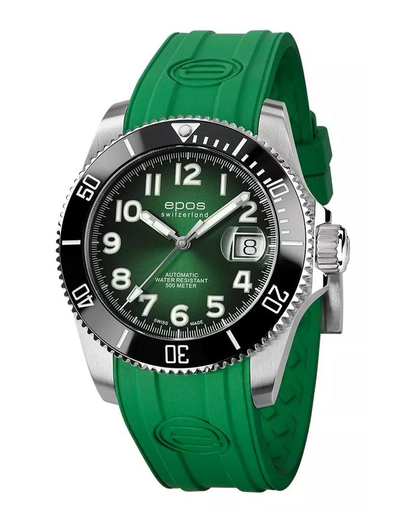 Profesjonalny zegarek męski do nurkowania 500m Epos Sportive 3504.131.80.33.53 Titanium Swiss Made