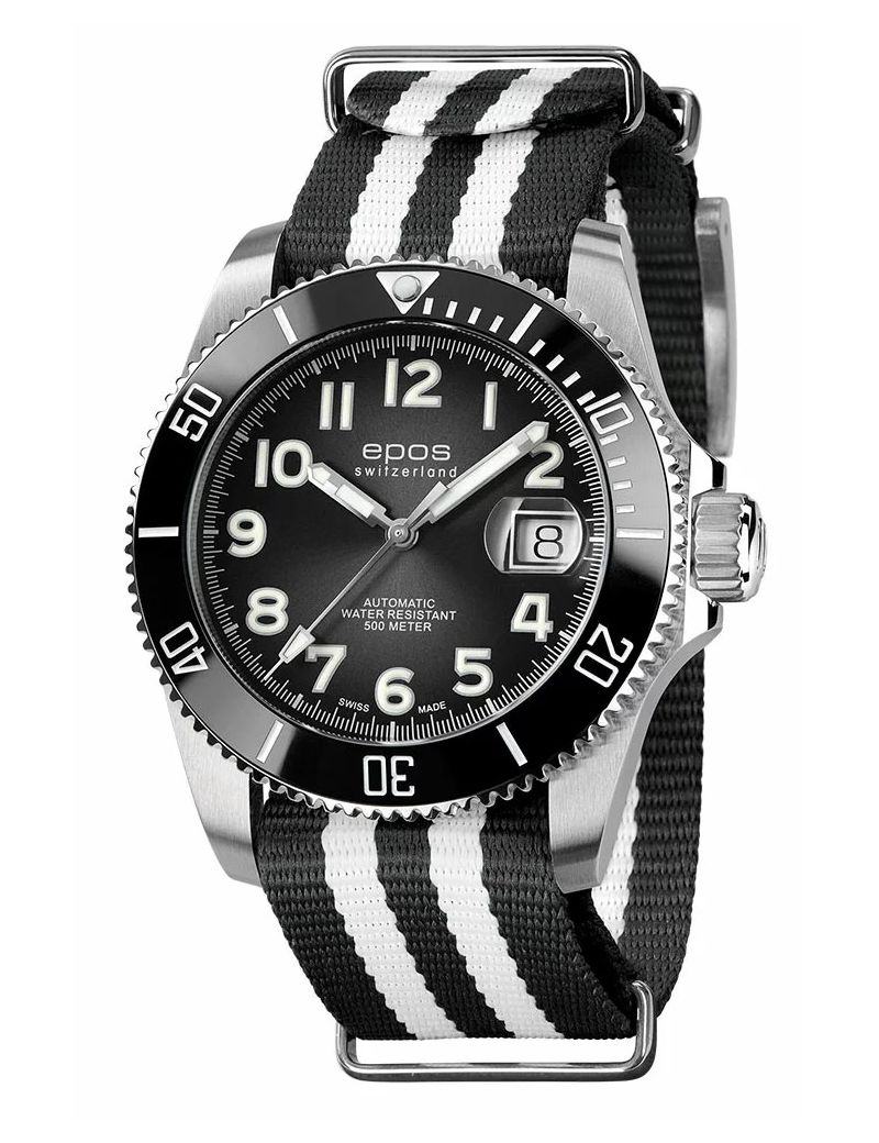 Profesjonalny zegarek męski do nurkowania 500m Epos Sportive 3504.131.80.35.65 Titanium Swiss Made