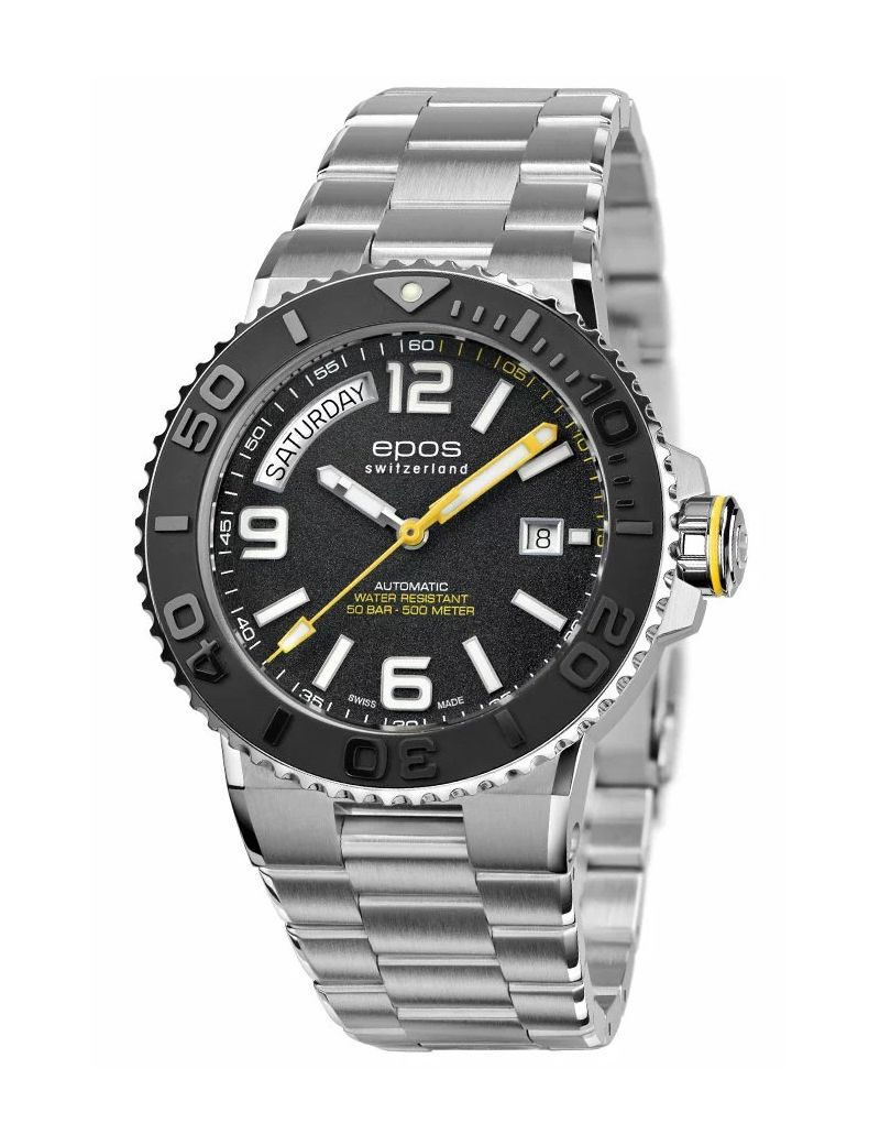 Profesjonalny zegarek męski do nurkowania 500m Epos Sportive 3441.142.20.95.30 Diver Day Date Swiss Made Profesjonalny zegarek męski do nurkowania 500m Epos Sportive 3441.142.20.95.30 Diver Day Date Swiss Made