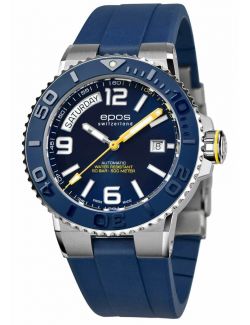Profesjonalny zegarek męski do nurkowania 500m Epos Sportive 3441.142.96.96.56 Diver Day Date Swiss Made