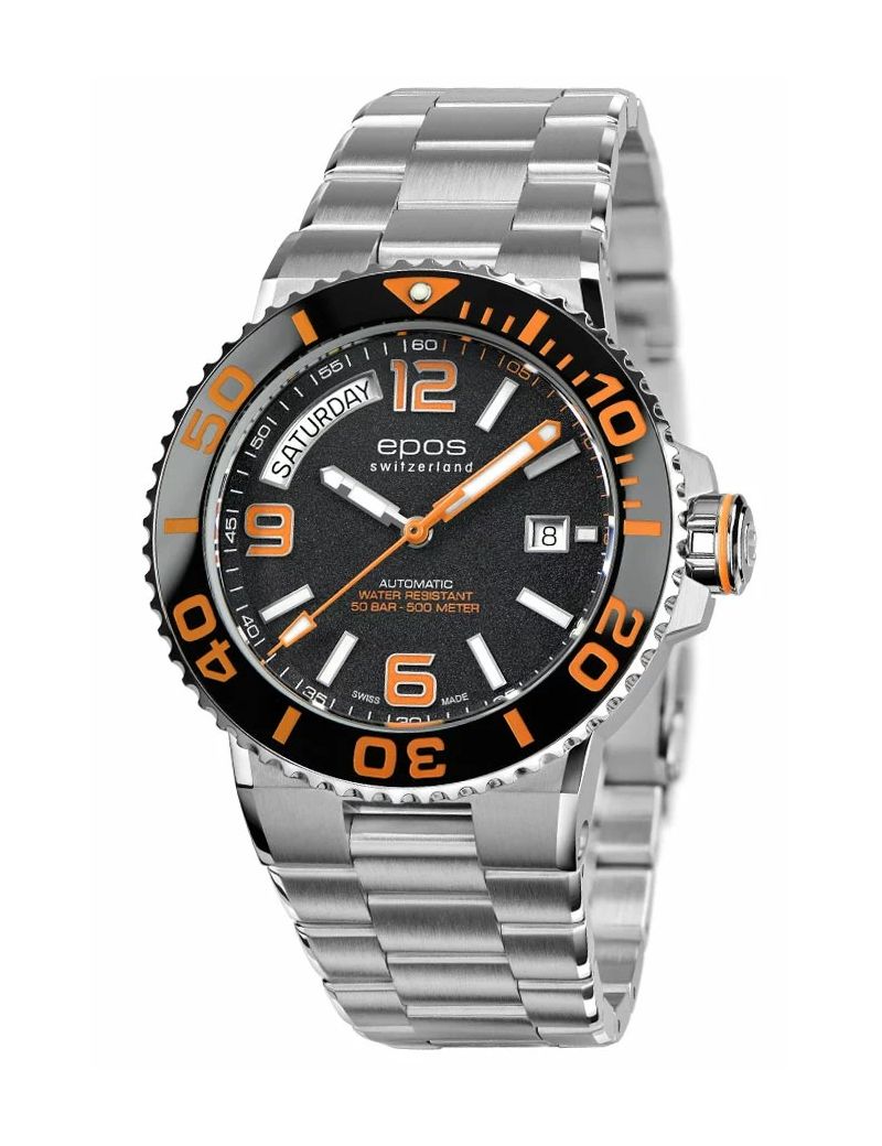 Profesjonalny zegarek męski do nurkowania 500m Epos Sportive 3441.142.99.92.30 Diver Day Date Swiss Made Profesjonalny zegarek męski do nurkowania 500m Epos Sportive 3441.142.99.92.30 Diver Day Date Swiss Made