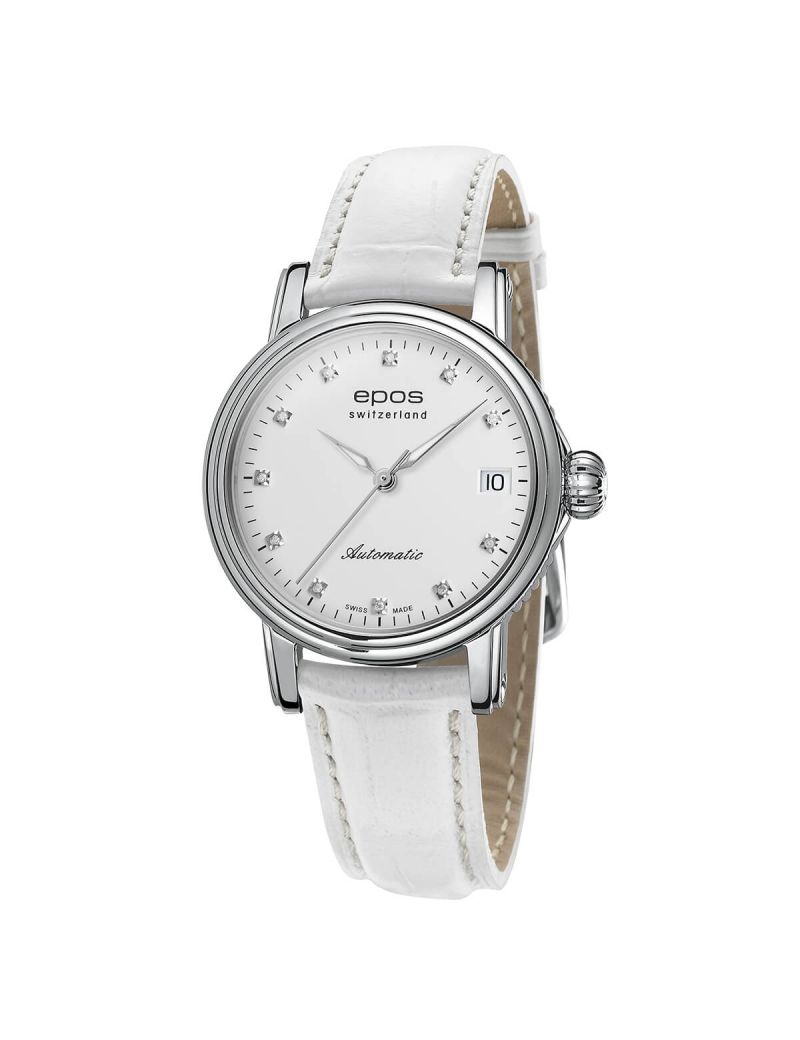 Elegancki zegarek damski Epos Ladies 4390.152.20.88.10 Diamonds z szafirowym szkłem Swiss Made Elegancki zegarek damski Epos Ladies 4390.152.20.88.10 Diamonds z szafirowym szkłem Swiss Made