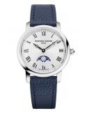 Klasyczny zegarek na pasku skórzanym z fazą księżyca Frederique Constant Slimline Ladies Moonphase FC-206RS1S6