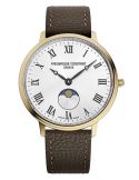 Klasyczny zegarek na pasku skórzanym z fazą księżyca Frederique Constant Classics Quartz Moonphase FC-206RS3S5