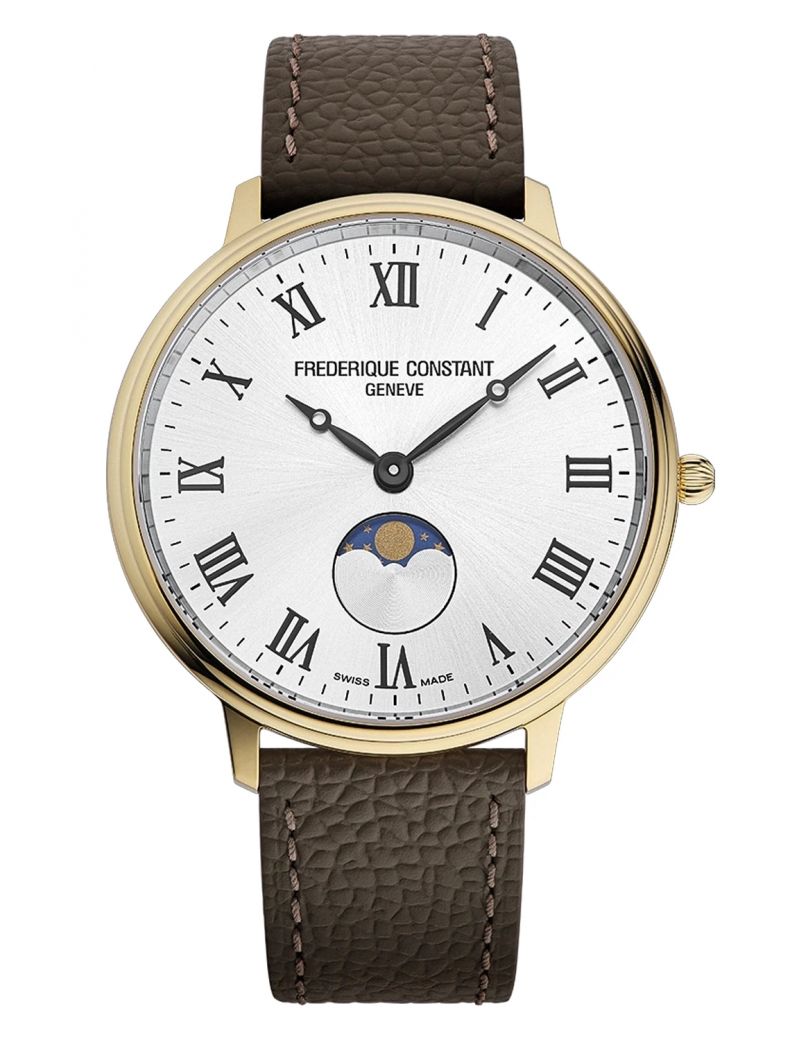 Klasyczny zegarek na pasku skórzanym z fazą księżyca Frederique Constant Classics Quartz Moonphase FC-206RS3S5 Klasyczny zegarek na pasku skórzanym z fazą księżyca Frederique Constant Classics Quartz Moonphase FC-206RS3S5