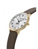 Klasyczny zegarek na pasku skórzanym z fazą księżyca Frederique Constant Classics Quartz Moonphase FC-206RS3S5