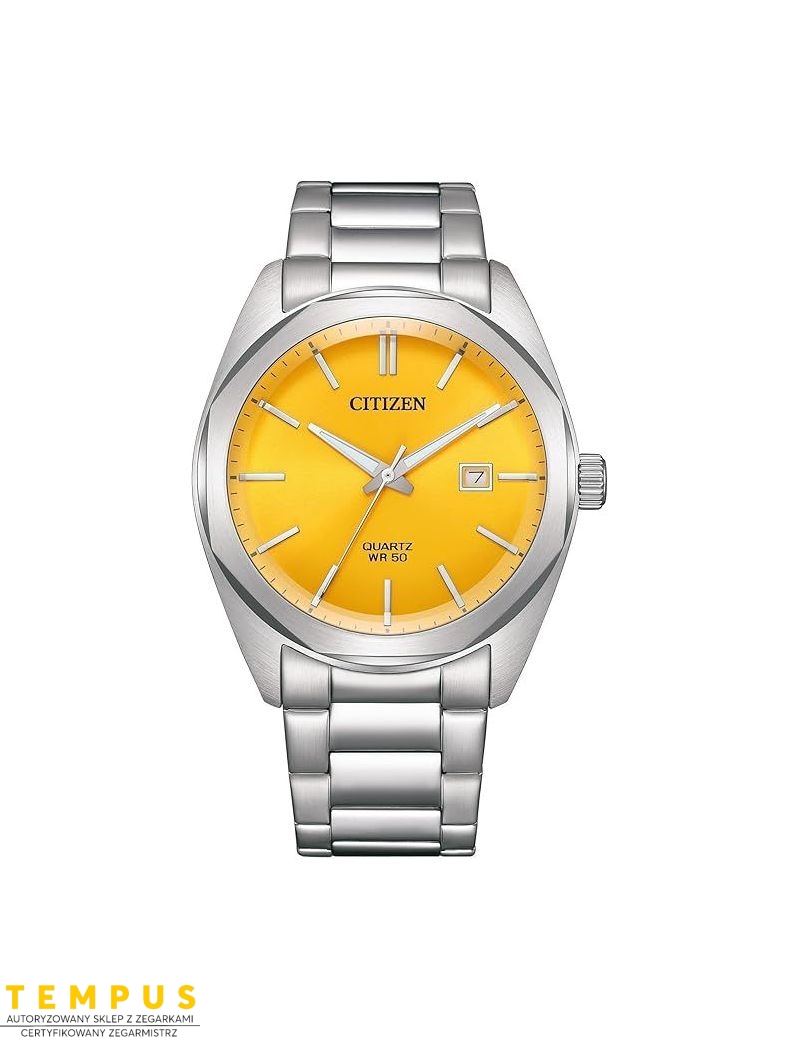 Klasyczny zegarek męski z żółtą tarczą Citizen Core Collection BI5110-54Z Quartz Klasyczny zegarek męski z żółtą tarczą Citizen Core Collection BI5110-54Z Quartz